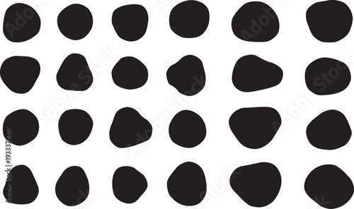 Abstract geometric pattern featuring irregular black shapes on a white background Vector illustration
