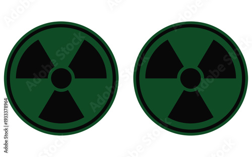 Radiation, hazard icon collection with nuclear danger signs, yellow and black trefoil symbols, radioactive warning, safety alert icons, clean modern flat vector design