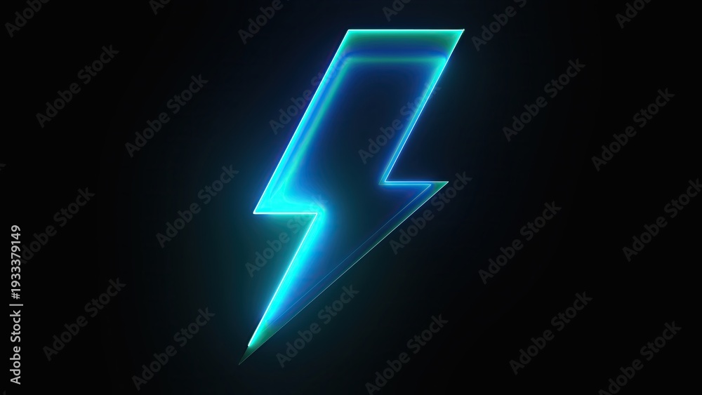 Obraz premium Neon lightning bolt
