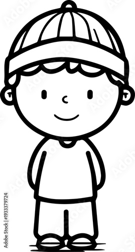 Smiling boy wearing traditional Muslim cap and kurta