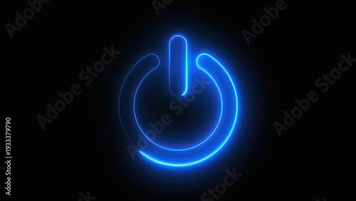 Obraz na plátně Neon power button icon