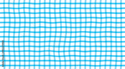 Geometric grid pattern with light blue and white lines creating a woven effect Vector illustration