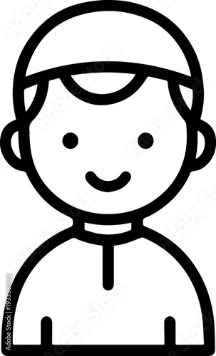 Smiling boy wearing traditional Muslim cap and kurta