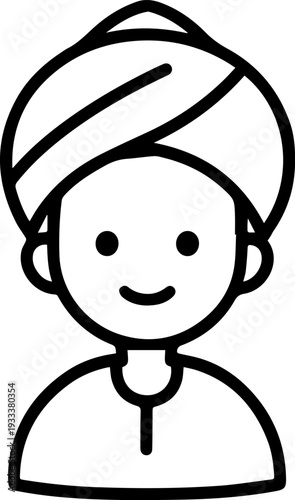 Smiling boy wearing traditional Muslim cap and kurta