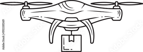Modern Drone Delivery Package Icon for Logistics and E-commerce