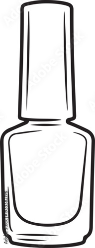 Nail Polish Bottle Outline Vector Icon. Beauty Manicure Illustration