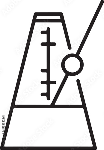 Metronome Line Icon for Music Rhythm and Tempo Control