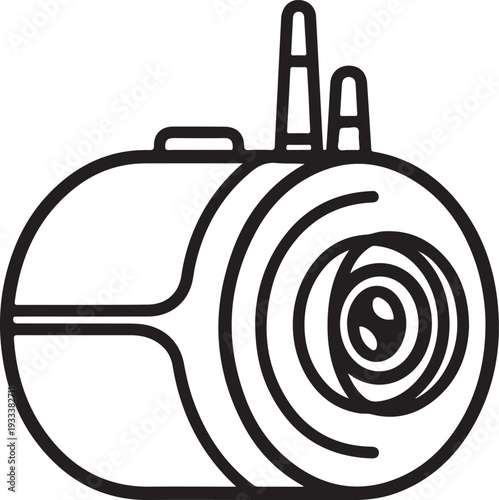Digital Camera Icon Line Art Vector. Photography Device Symbol