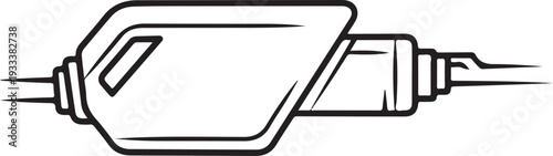 Modern Rotary Tattoo Machine Line Art Icon