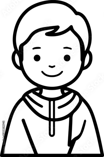 Smiling boy wearing traditional Muslim cap and kurta