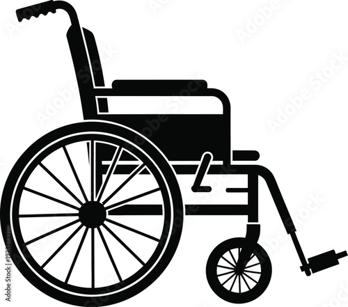 Silhouette Icon of a Wheelchair with Large Rear Wheels mobility accessibility