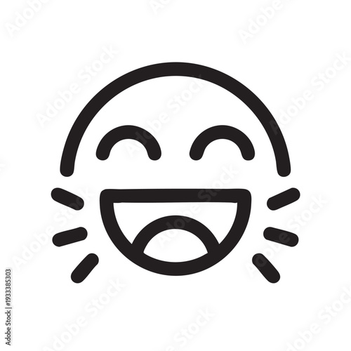 A smiling face icon with closed eyes, conveying joy and happiness, simple illustration, graphic design element, positive emotions