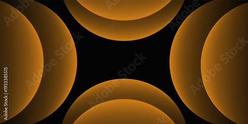 Abstract Glowing Orange Oval on Deep Black Background - Modern Minimalist Tech Backdrop