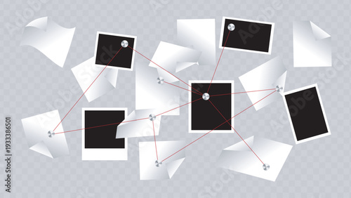 Abstract geometric composition of interconnected triangular and square shapesVector illustration