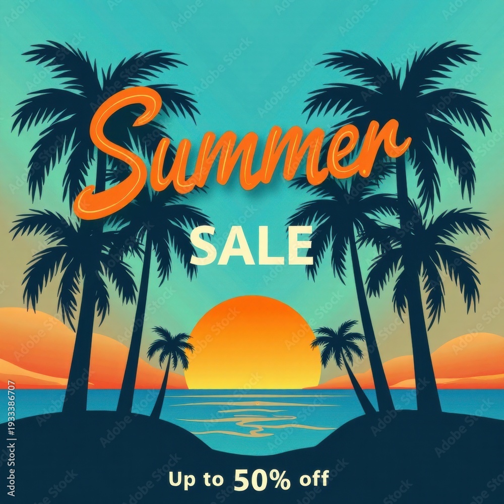 Fototapeta premium Tropical Dreams: Summer Sale Spectacle