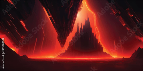 An abstract red and orange fire background features glowing lights and burning flames in a dark motion design, creating a bright energy texture for an art illustration wallpaper