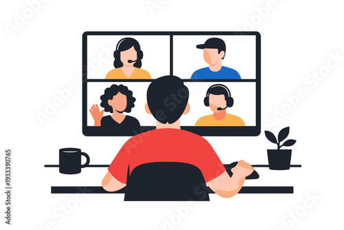 Simple white image no call generation multiple composition icon remote vector letters