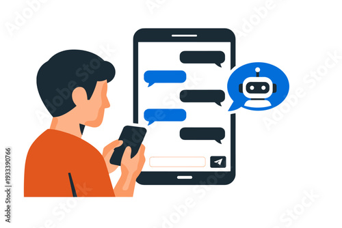 Icon vector simple conversation generation image text smartphone composition chatbot no ai