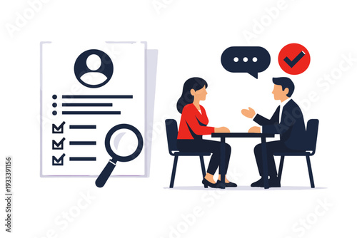 Image vector hiring process composition white generation resume icon no text simple