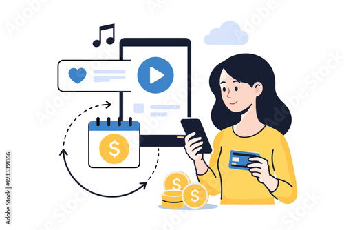 Text modern simple subscription composition letters white no digital service vector icon