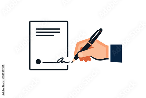 Signing composition pen icon text simple generation image letters no vector legal