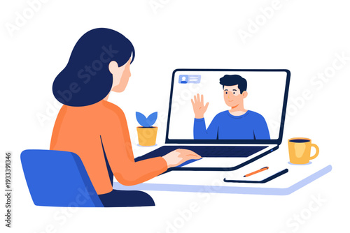 Vector letters simple interview text video remote hiring artistry via icon no