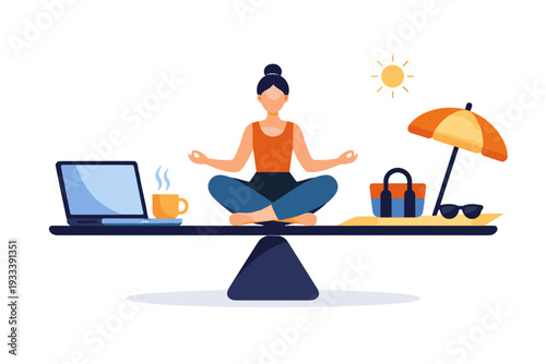 No balance white modern letters work composition text life отдых vector icon