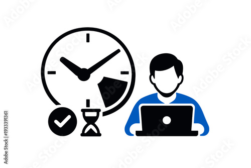 Generation clock no text icon image simple letters vector composition tracking time