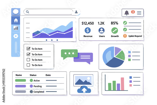 Minimal svg saas pastel clean ui white icon modern vector style colors