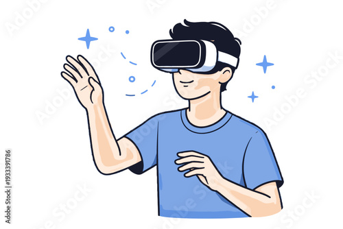 Style modern usage gradients simple vector character minimal generation image icon headset