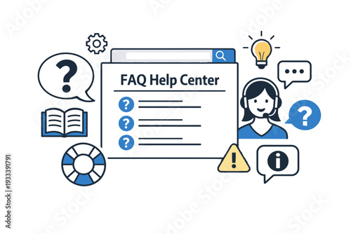 Clean vector no illustration faq generation image simple gradients center modern icon