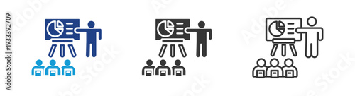  presentation icon set multiple style collection	
