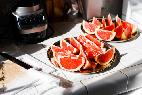 Sliced ​​grapefruit