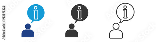 inform icon set multiple style collection	