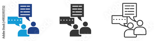 coomunication icon set multiple style collection	