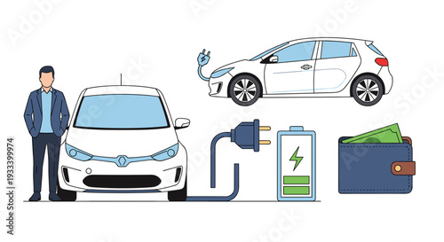A smiling woman holds a laundry basket, near a washing machine, folded towels, and a detergent, depicting chores.