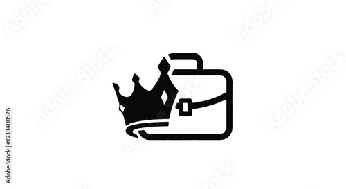 Business leadership logo crown on briefcase professional success symbol modern icon