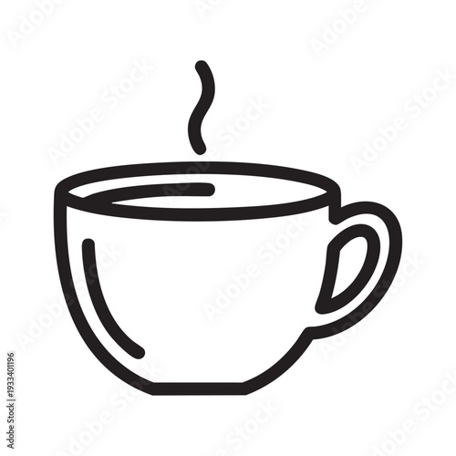 A steaming cup of hot beverage illustration on a clean white background viewed from the front