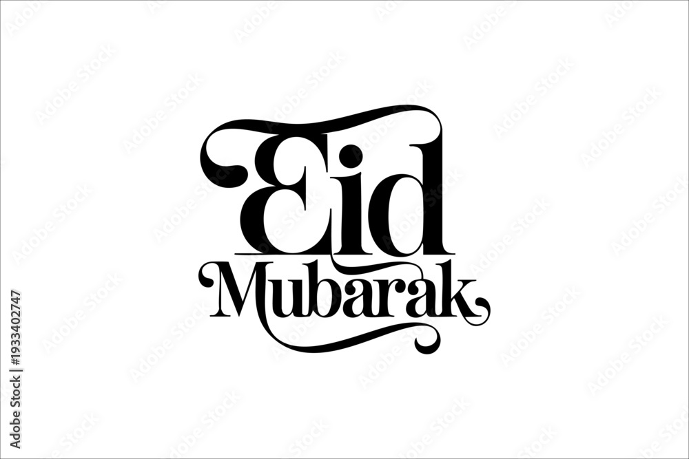 Obraz premium Eid Mubarak Vector Typography