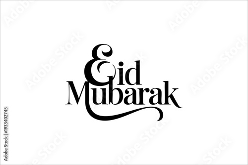 Elegant Eid Mubarak Serif and Script Typography Design