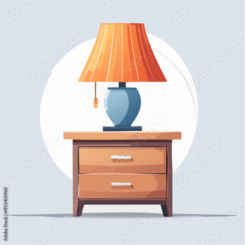 Desk lamp on a wooden nightstand