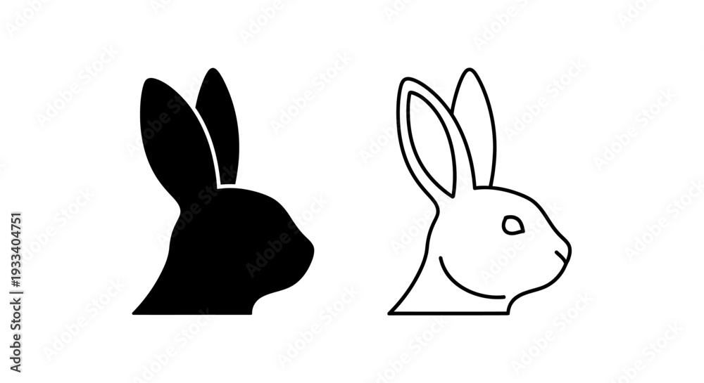 Obraz premium Black and white rabbit Vector