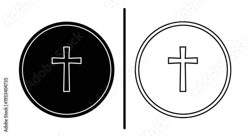 Cross symbols on black white Vector