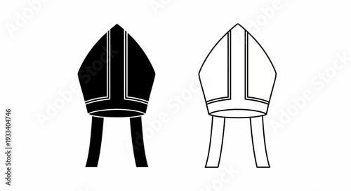 Two different bishop hats Vector