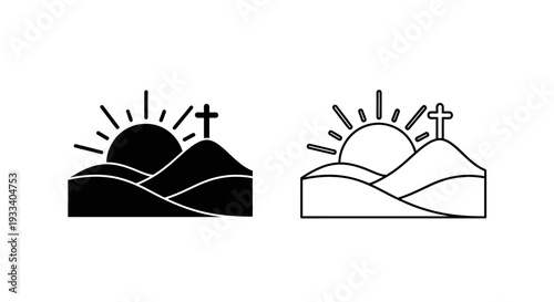 Sunrise over mountains Vector
