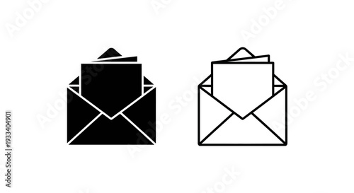 Black and white envelope Vector