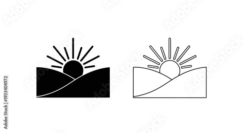 Sunrise mountain landscape Vector