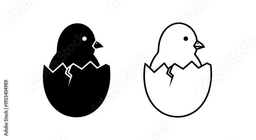 Chicks hatching from eggs Vector