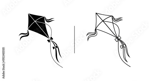 Kite flying illustration Vector