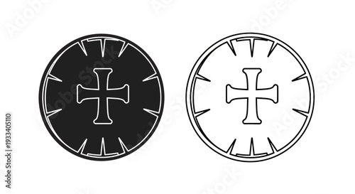 Black and white cross Vector